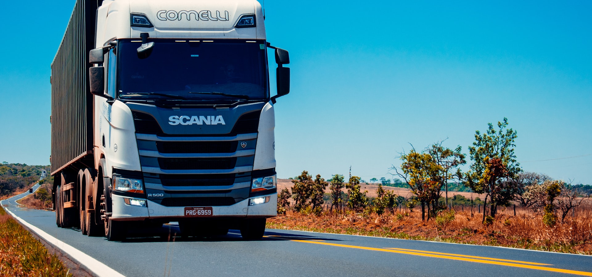 Freight truck delivering across Europe